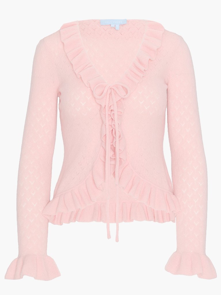 Hill House Home The Ray Top - Powder Pink Pointelle Size Mpowder Pink Pointelle